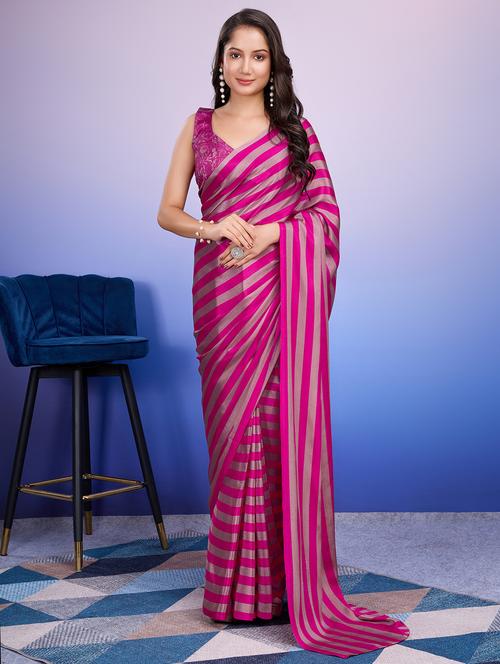 women striped ready to wear saree with blouse - 21911883 - Very Small Image - 1