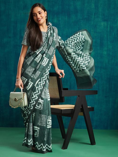 women printed ready to wear saree with blouse - 21911894 - Very Small Image - 1