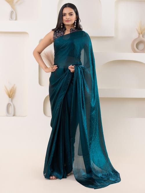 women solid ready to wear saree with blouse - 21911945 - Very Small Image - 1