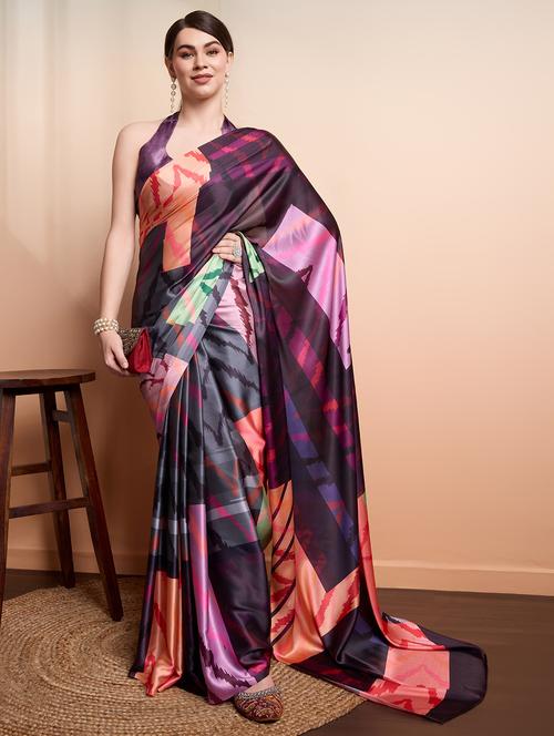 women printed casual wear saree with blouse - 21912096 - Very Small Image - 1