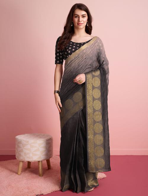women ombre ready to wear saree with blouse - 21912282 - Very Small Image - 1