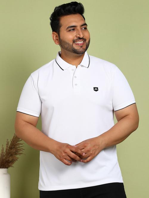 men plus size solid short sleeve polo t-shirt - 21913996 - Very Small Image - 1
