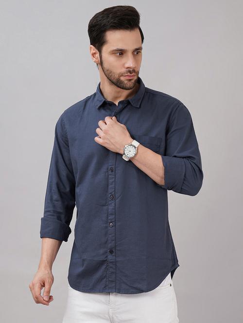 men solid long sleeve regular fit casual shirt - 21917042 - Very Small Image - 1
