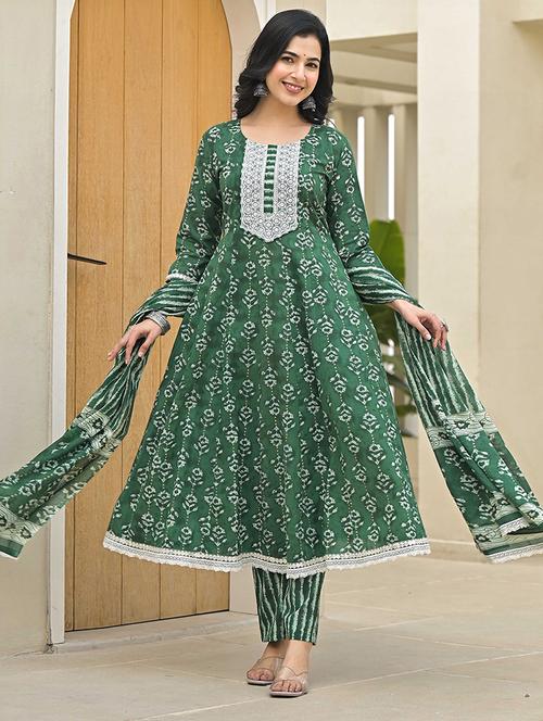 women three quarter sleeve kurta pant with dupatta set - 21919875 - Very Small Image - 1