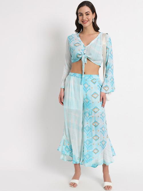 women printed top and trouser co-ord set - 21921154 - Very Small Image - 1