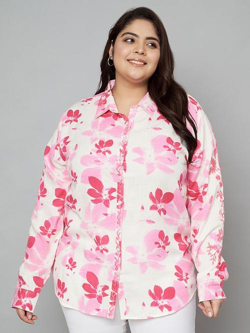 women plus size floral printed collared shirt - 21921158 - Very Small Image - 1