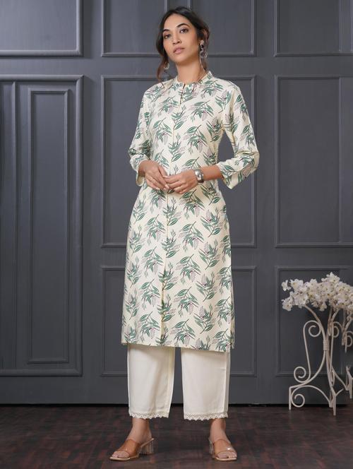 women printed three quarter sleeve kurta palazzo set - 21922353 - Very Small Image - 1