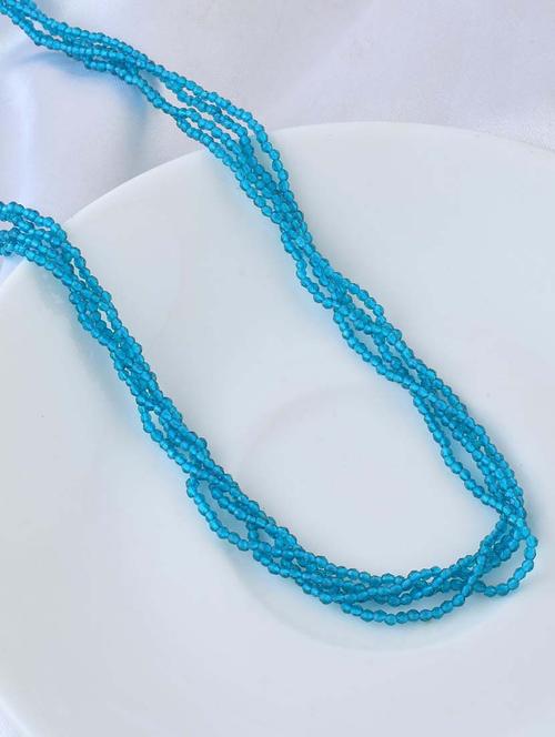 women blue crystal long necklace - 21924040 - Very Small Image - 1