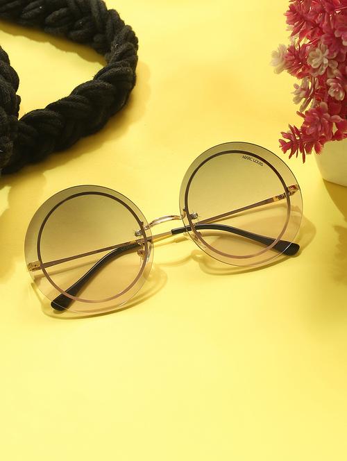 marc louis women round uv protected cf58034 grey sunglass. - 21925309 - Very Small Image - 1