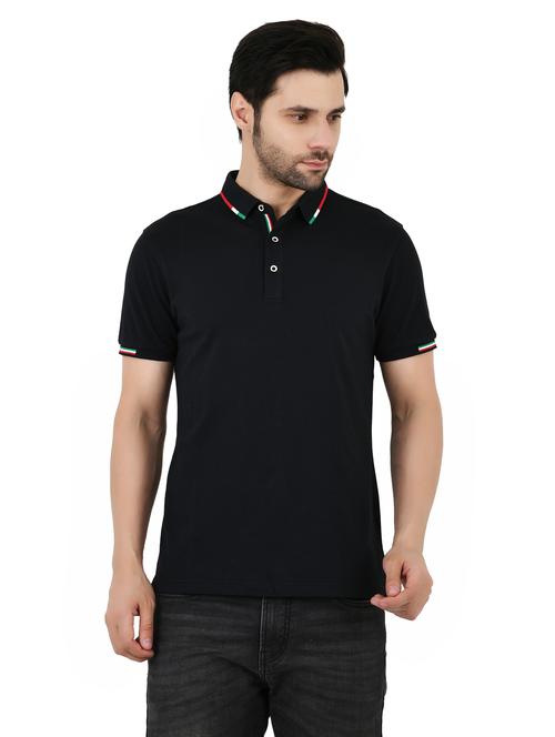men solid short sleeves regular fit polo t-shirt - 21927982 - Very Small Image - 1