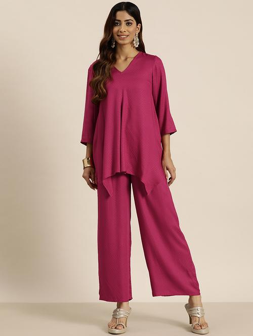 women three quarter sleeve ethnic co-ord set - 21928402 - Very Small Image - 1