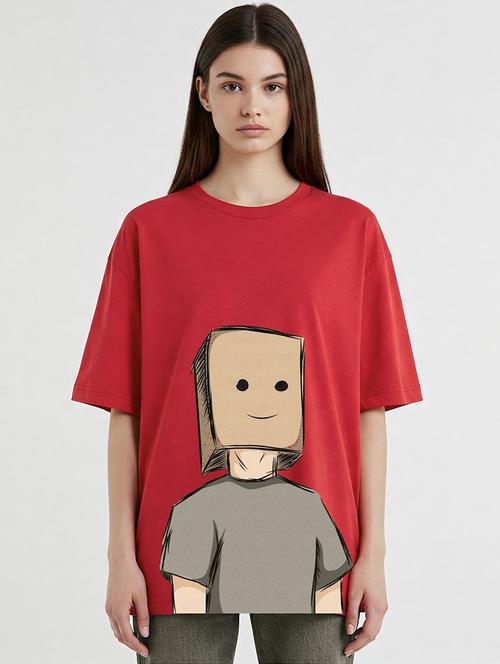 women printed drop shoulder oversized t-shirt - 21930486 - Very Small Image - 1