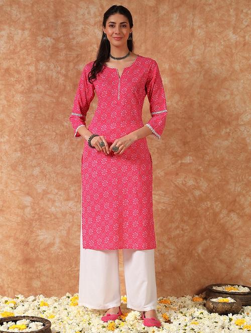 women three quarter sleeve straight kurta - 21930971 - Very Small Image - 1