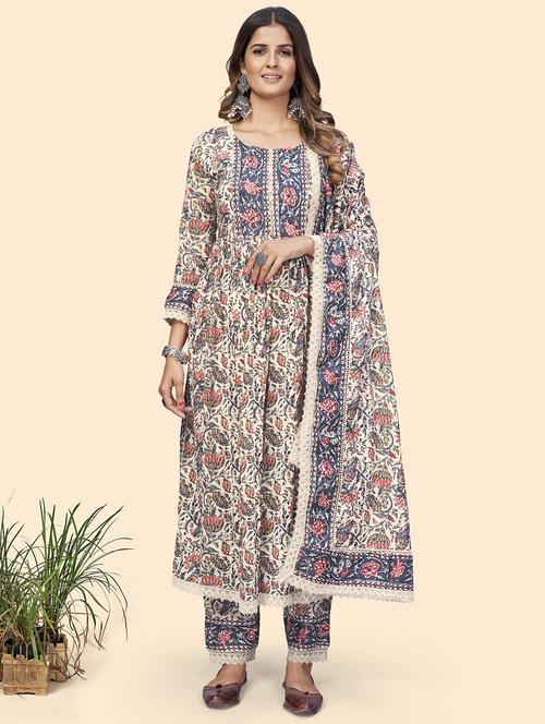 women floral long sleeve kurta pant with dupatta set - 21931570 - Very Small Image - 1