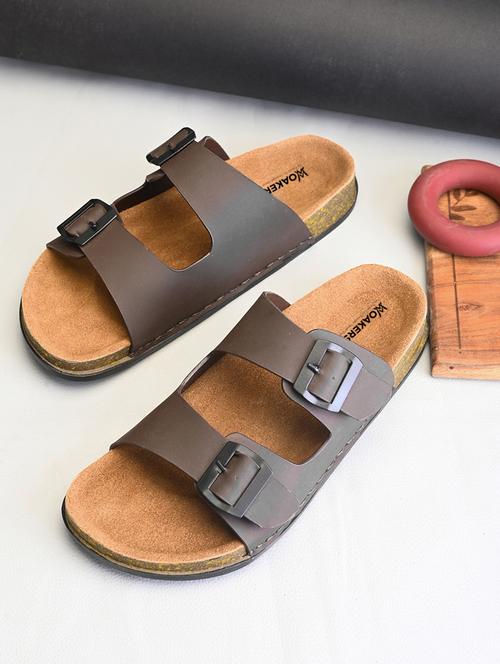men brown slip on sandal - 21931688 - Very Small Image - 1
