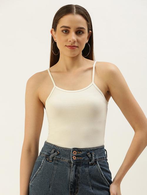 women solid shoulder strap tank top - 21935890 - Very Small Image - 1