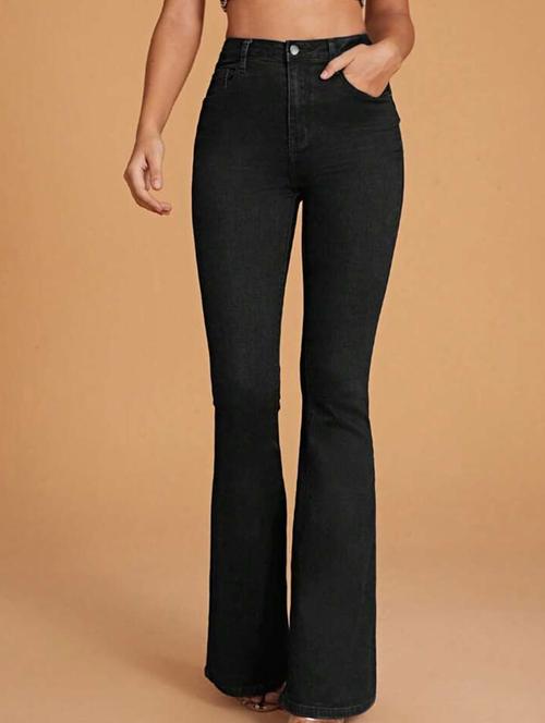 women solid high rise bootcut jean - 21936876 - Very Small Image - 1