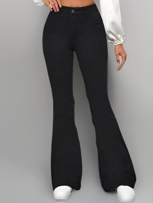 women solid high rise bootcut jean - 21936881 - Very Small Image - 1