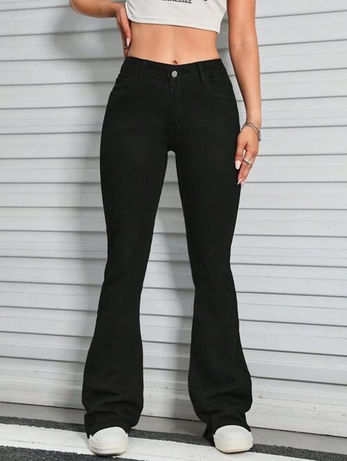 women solid high rise bootcut jean - 21936934 - Very Small Image - 1