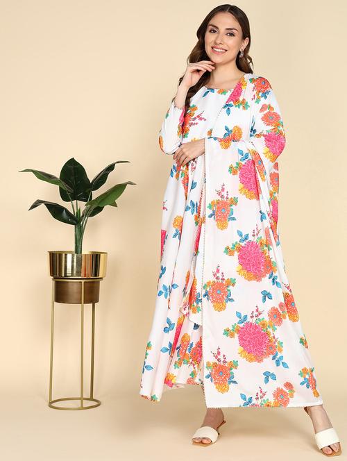 women floral printed long sleeve kurta and dupatta set - 21939393 - Very Small Image - 1
