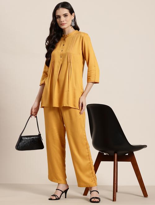 women three quarter sleeve ethnic co-ord set - 21941014 - Very Small Image - 1