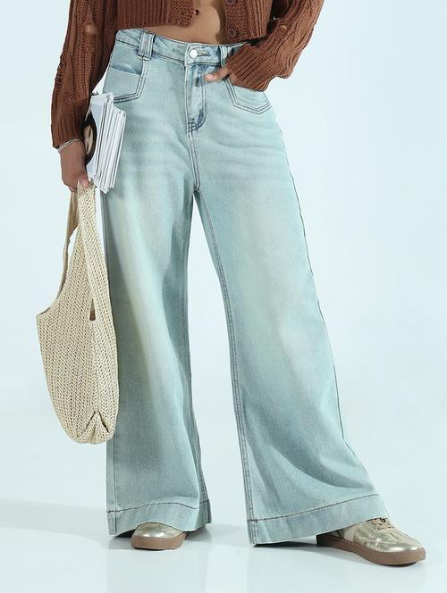 women solid mid rise wide leg trouser - 21941828 - Very Small Image - 1