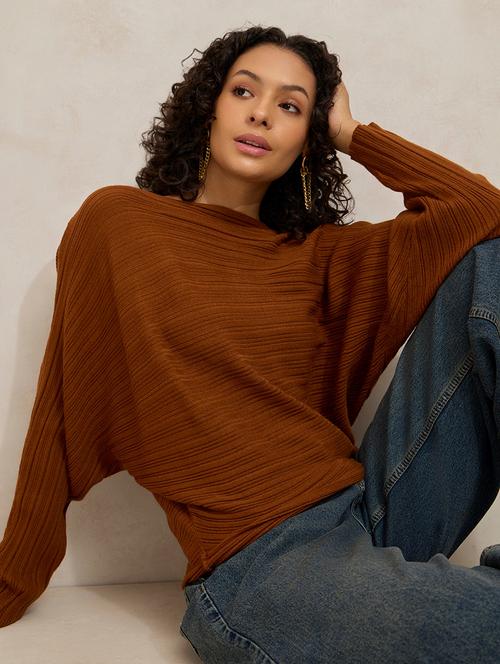 women solid batwing sleeve regular top - 21941944 - Very Small Image - 1