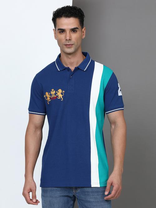 men color block short sleeve slim fit polo t-shirt - 21943052 - Very Small Image - 1