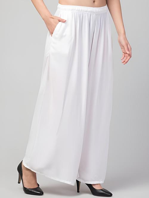 women solid mid rise flared palazzo - 21944620 - Very Small Image - 1