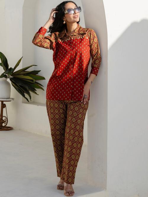women three quarter sleeve ethnic co-ord set - 21944705 - Very Small Image - 1