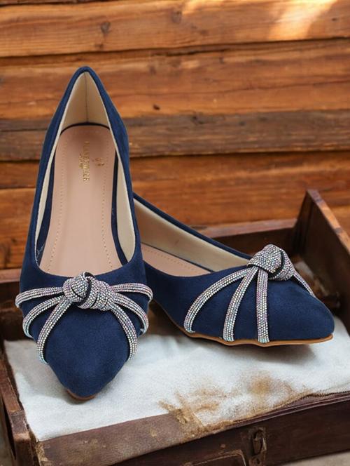 women blue slip on ballerina - 21950084 - Very Small Image - 1