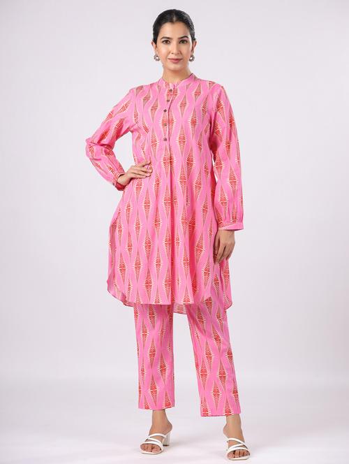 women printed long sleeve ethnic co ord set - 21954632 - Very Small Image - 1
