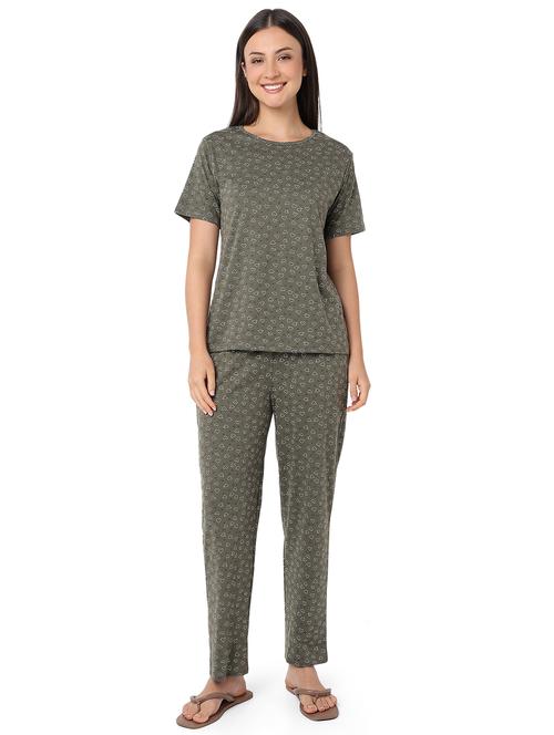 women printed nightwear pyjama set - 21960210 - Very Small Image - 1