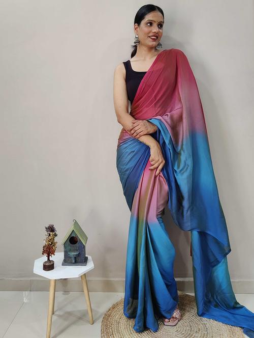 women ombre ready to wear saree with blouse - 21960333 - Very Small Image - 1