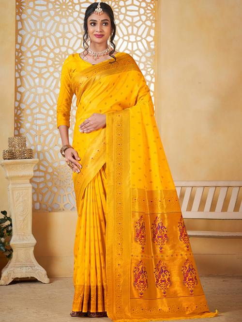 women self design paithani saree with blouse - 21960475 - Very Small Image - 1