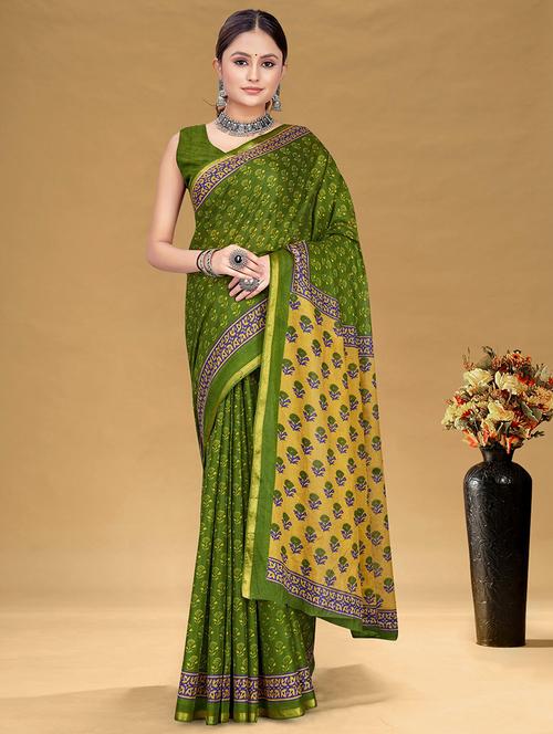 women printed casual wear saree with blouse - 21960486 - Very Small Image - 1