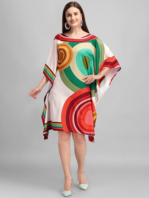 women printed kimono sleeve kaftan dress - 21960606 - Very Small Image - 1