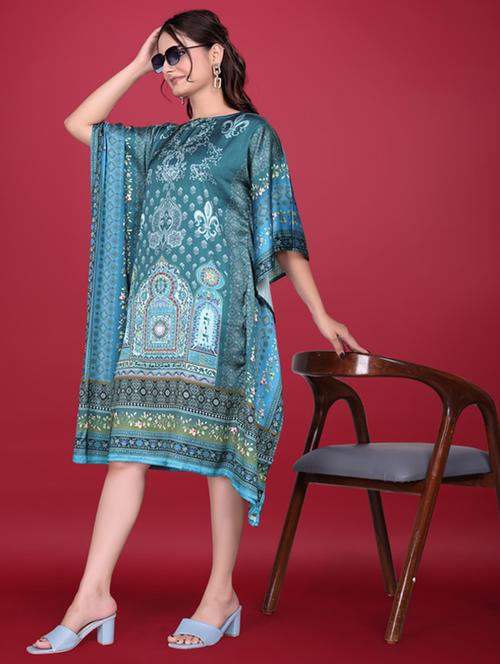 women printed kimono sleeve kaftan dress - 21960628 - Very Small Image - 1