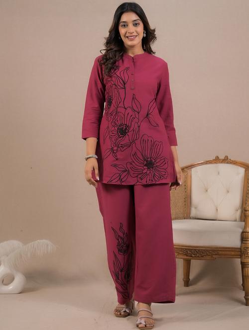 women three quarter sleeve ethnic co-ord set - 21962325 - Very Small Image - 1