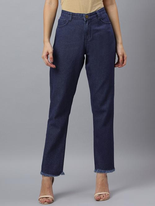 women solid mid rise straight fit jean - 21962901 - Very Small Image - 1