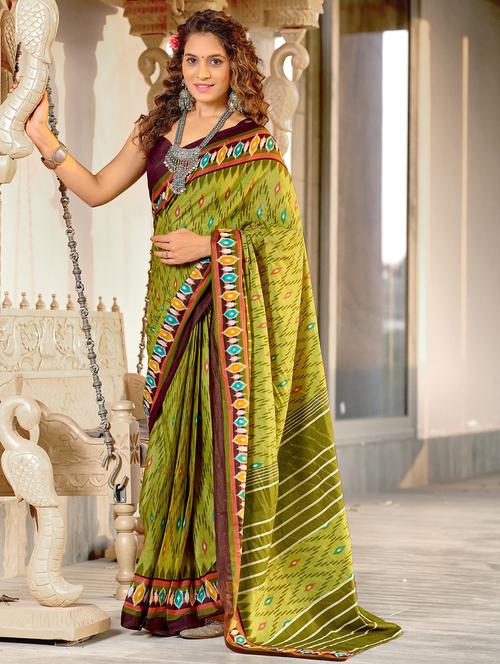 women printed casual wear saree with blouse - 21962979 - Very Small Image - 1