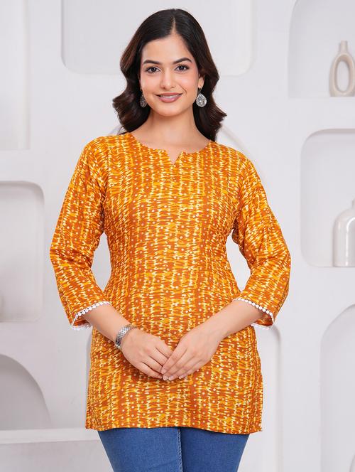 women printed notch neck straight kurti - 21963068 - Very Small Image - 1