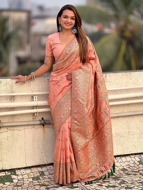 women self design banarasi saree with blouse - 21965071 - Very Small Image - 1