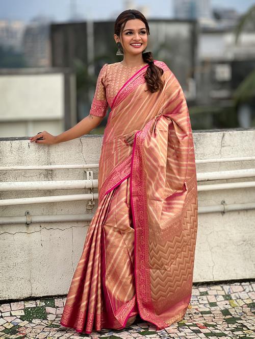 women self design banarasi saree with blouse - 21965074 - Very Small Image - 1