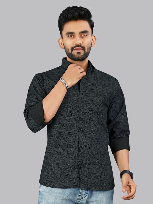 men printed long sleeve regular fit casual shirt - 21965108 - Very Small Image - 1