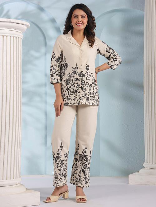 women floral three quarter sleeve ethnic co-ord set - 21967288 - Very Small Image - 1