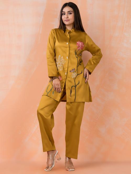 women embroidered long sleeve ethnic co-ord set - 21967353 - Very Small Image - 1