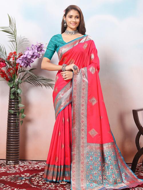 women self design banarasi saree with blouse - 21968104 - Very Small Image - 1