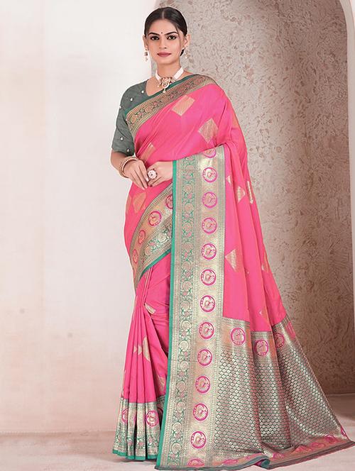 women self design banarasi saree with blouse - 21968765 - Very Small Image - 1