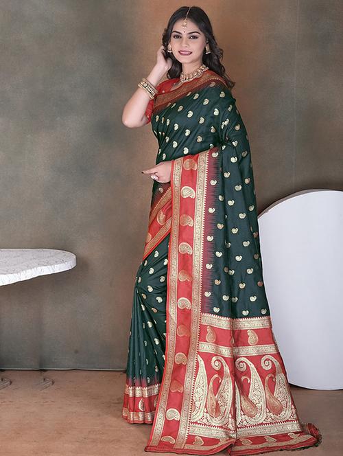women self design banarasi saree with blouse - 21968778 - Very Small Image - 1